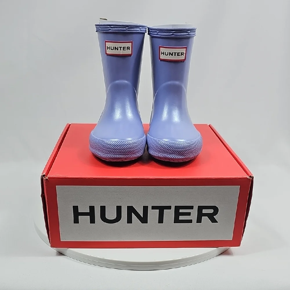 NIB Hunter Toddler First Classic Nebula Rain Boots Iridescent Purple Lavender 5